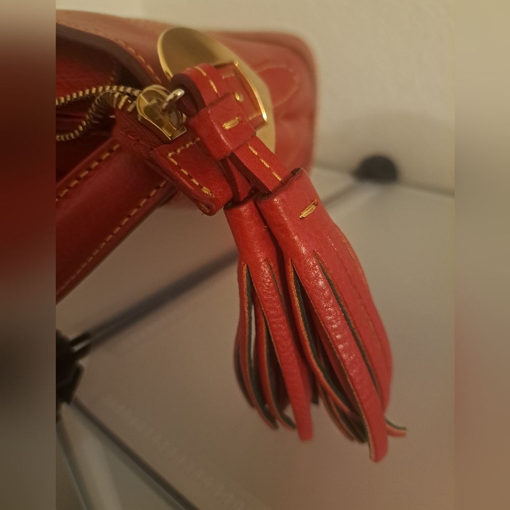 Dooney & Bourke Red Quilted Leather Shoulder Bag - Picture 8 of 13